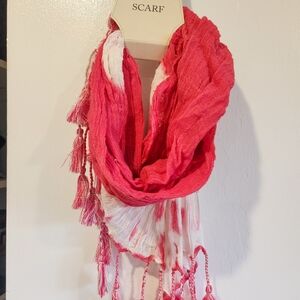 NWT Vibrant Pink Dye Tassel Scarf